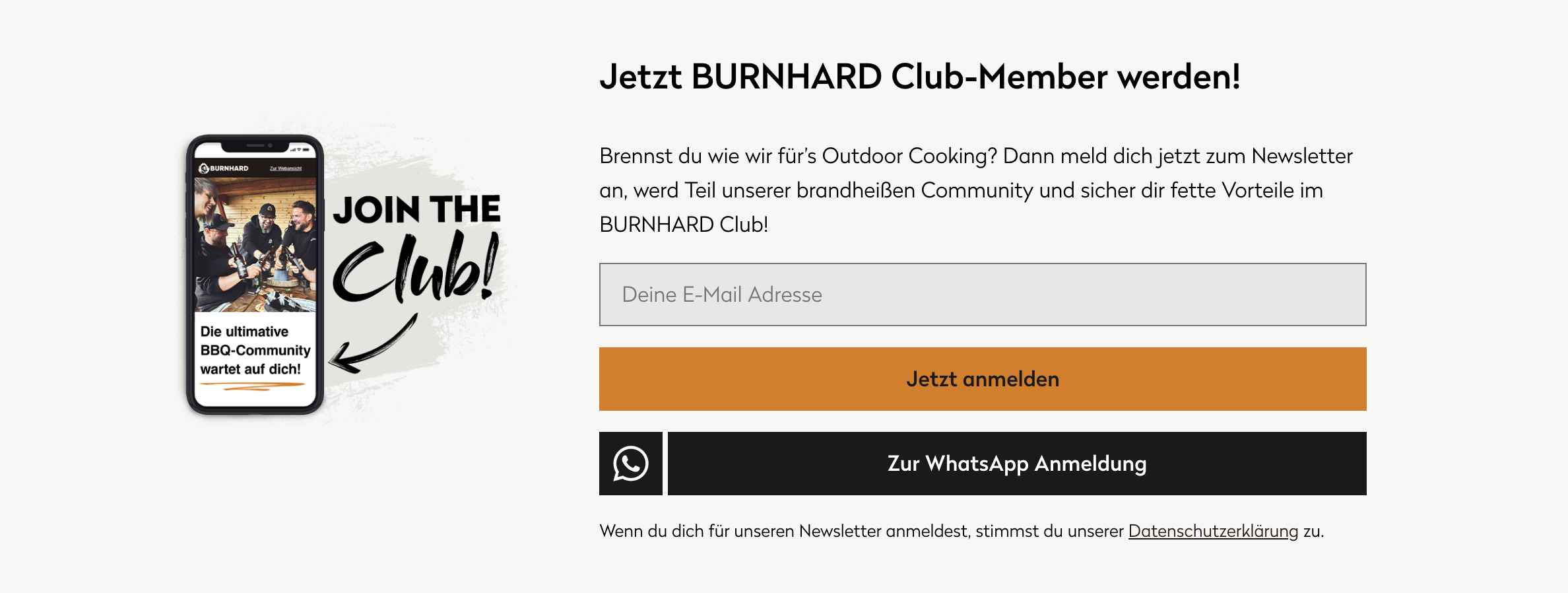 BURNHARD website signup