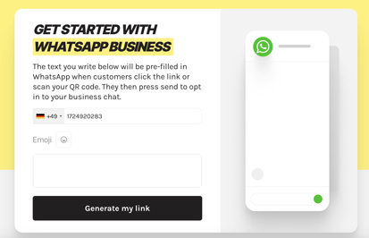 WhatsApp link generator, charles website screenshot