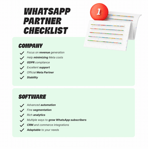 WhatsApp marketing software partner checklist – 12 things to look for